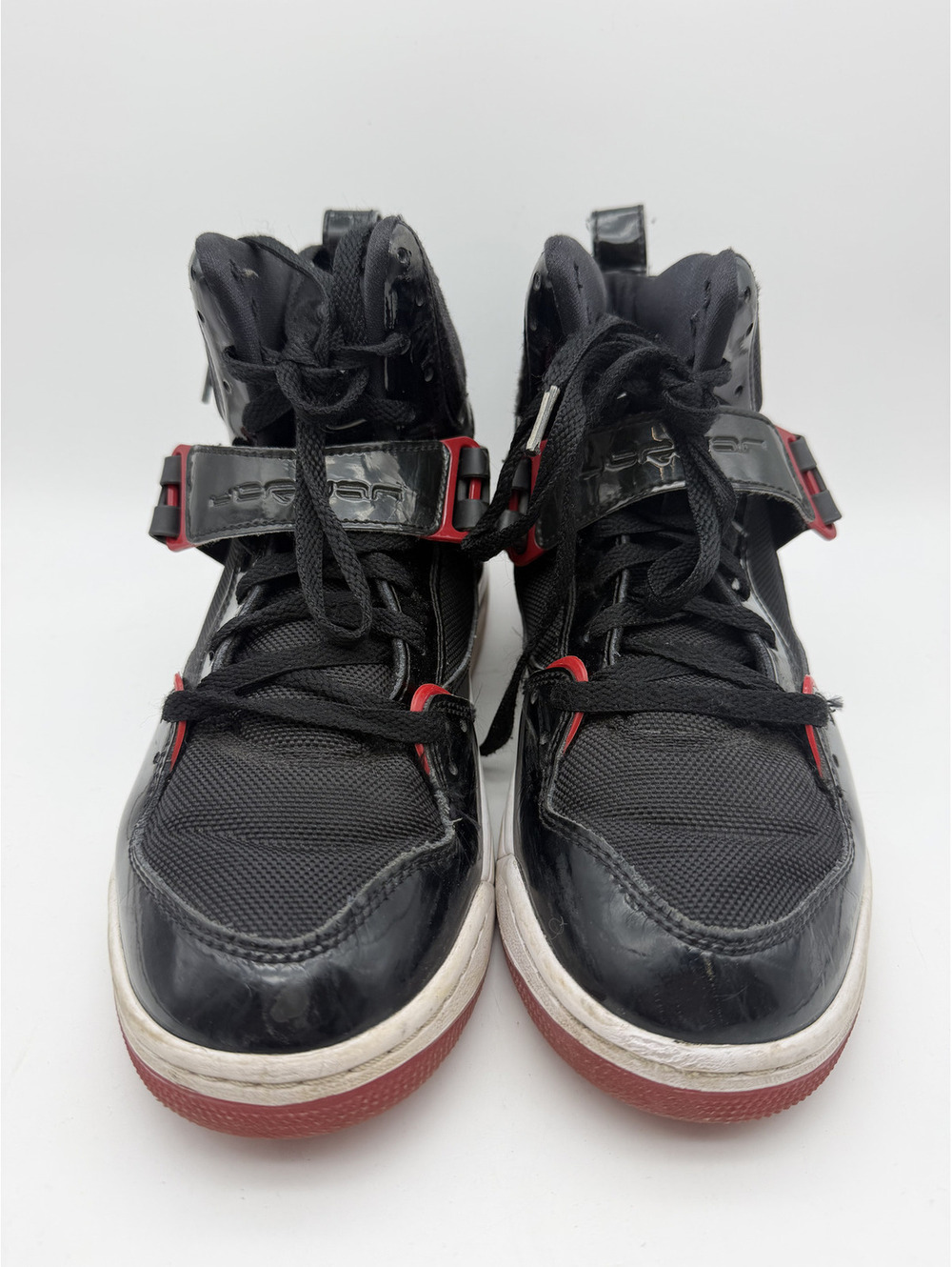 Nike Air Jordan Retro High Top Sneakers Black Red Size 8.5